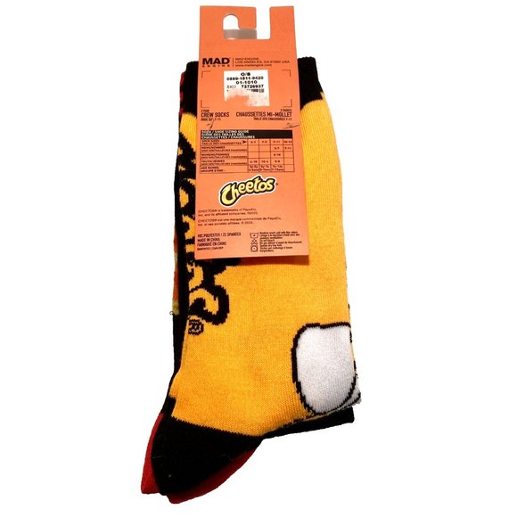 Cheetos Socks Flaming Hot Fire Orange Crew Socks Mascot New Funny Socks … - Picture 3 of 3